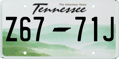 TN license plate Z6771J