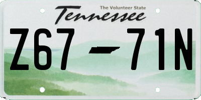 TN license plate Z6771N