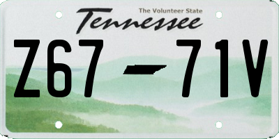 TN license plate Z6771V