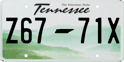 TN license plate Z6771X