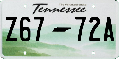 TN license plate Z6772A