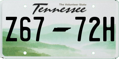 TN license plate Z6772H