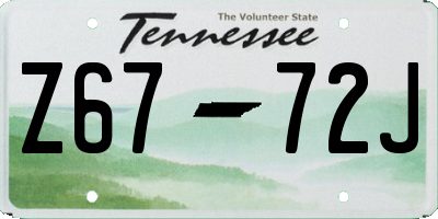 TN license plate Z6772J