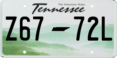 TN license plate Z6772L
