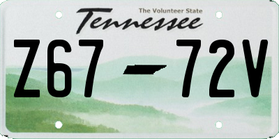 TN license plate Z6772V