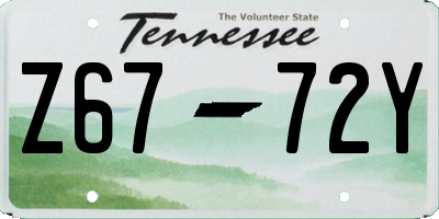 TN license plate Z6772Y