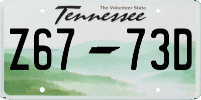 TN license plate Z6773D
