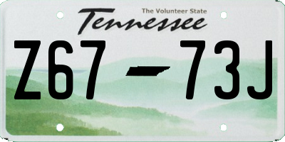 TN license plate Z6773J