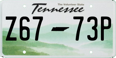 TN license plate Z6773P