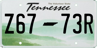 TN license plate Z6773R