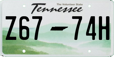 TN license plate Z6774H