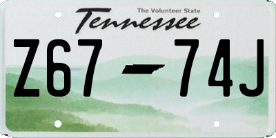 TN license plate Z6774J