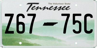 TN license plate Z6775C