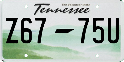 TN license plate Z6775U