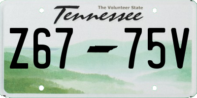 TN license plate Z6775V