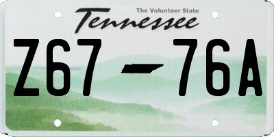 TN license plate Z6776A