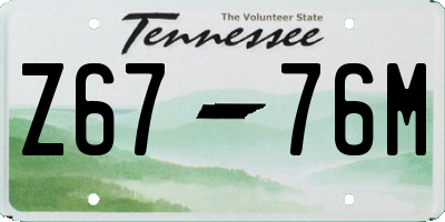 TN license plate Z6776M