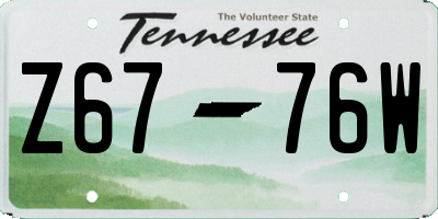 TN license plate Z6776W