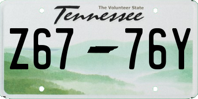 TN license plate Z6776Y