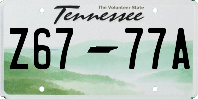 TN license plate Z6777A