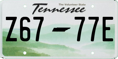 TN license plate Z6777E