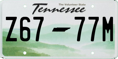 TN license plate Z6777M