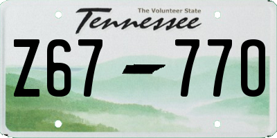 TN license plate Z6777O
