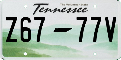 TN license plate Z6777V