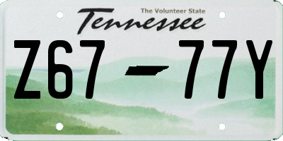 TN license plate Z6777Y