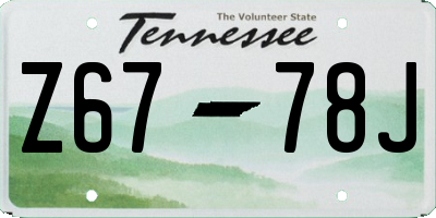 TN license plate Z6778J