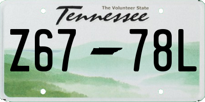 TN license plate Z6778L