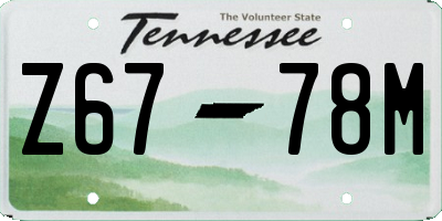 TN license plate Z6778M