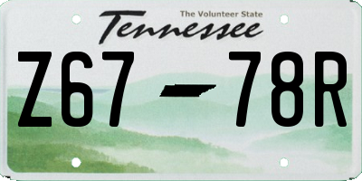 TN license plate Z6778R