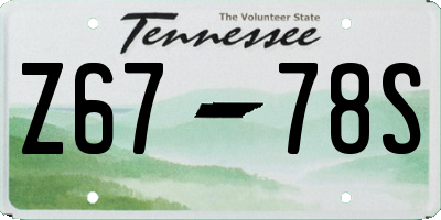 TN license plate Z6778S