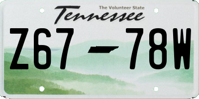 TN license plate Z6778W