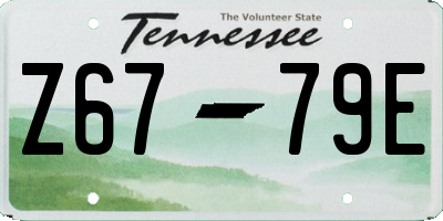 TN license plate Z6779E