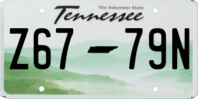 TN license plate Z6779N
