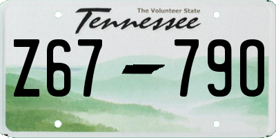 TN license plate Z6779O