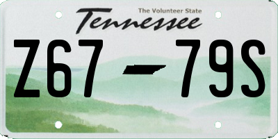 TN license plate Z6779S