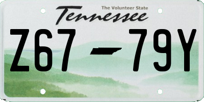 TN license plate Z6779Y