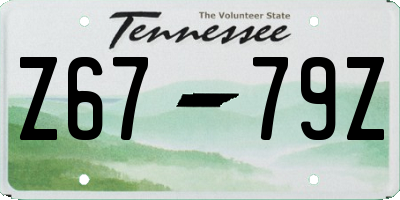 TN license plate Z6779Z