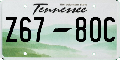 TN license plate Z6780C