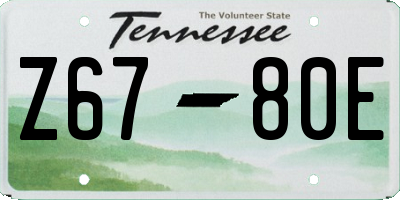 TN license plate Z6780E