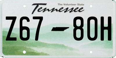 TN license plate Z6780H