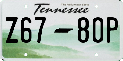 TN license plate Z6780P