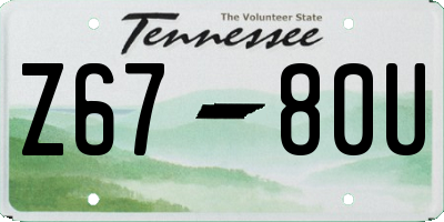 TN license plate Z6780U