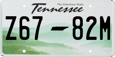 TN license plate Z6782M