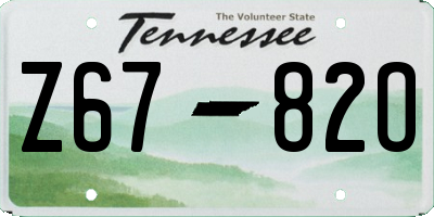 TN license plate Z6782O