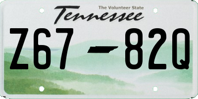 TN license plate Z6782Q