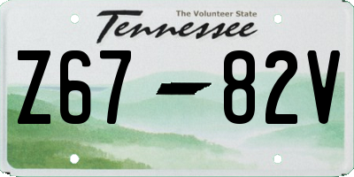 TN license plate Z6782V
